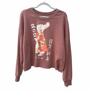 Grayson Threads Brown Lunar New Year Rabbit Graphic Sweatshirt WM SZ XL